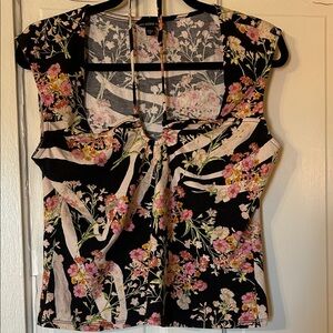 Guess Black Floral Blouse